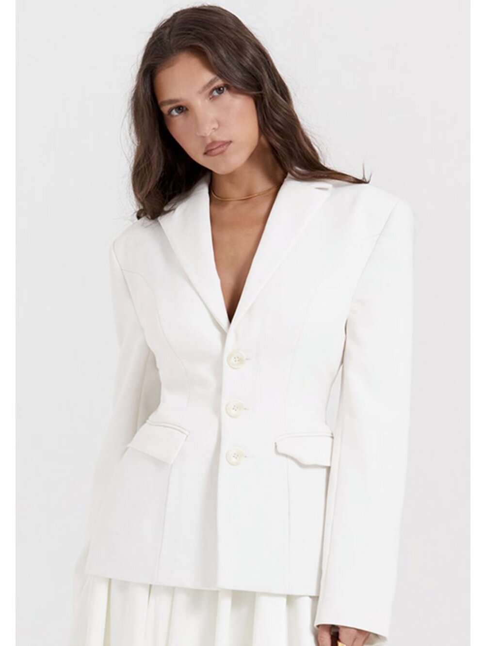 House of CB Ivory Contour Tailored Blazer